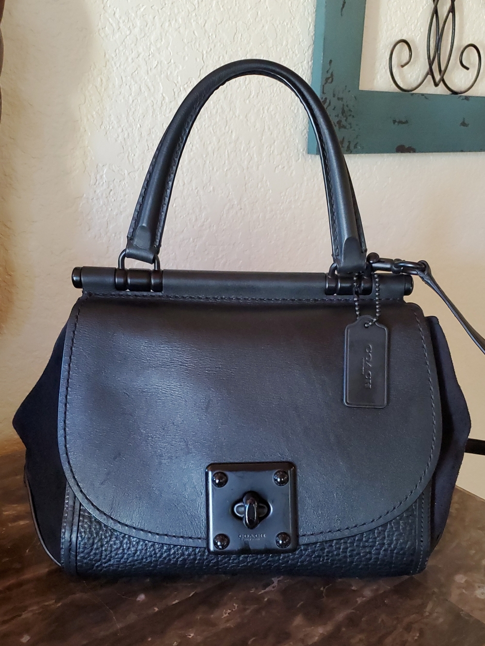 Coach Mixed Leather Drifter Top Handle Carryall